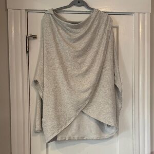 NWT ATHLETA  Light Gray Purina Wrap Hooded Sweatshirt, size 1X